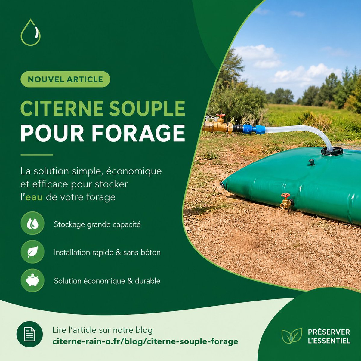 citerne_souples's tweet photo. Vous avez un forage privé ?

Interposez une citerne souple entre la pompe et vos points d'usage.

→ pompe qui s'use moins
→ réserve dispo à tout moment
→ zéro travaux

De 500 à 30 000 L. Guide complet ici 👇
https://t.co/BxGUyGPGyV

#Forage #EauAutonome #Jardin https://t.co/z04N4rIAxM