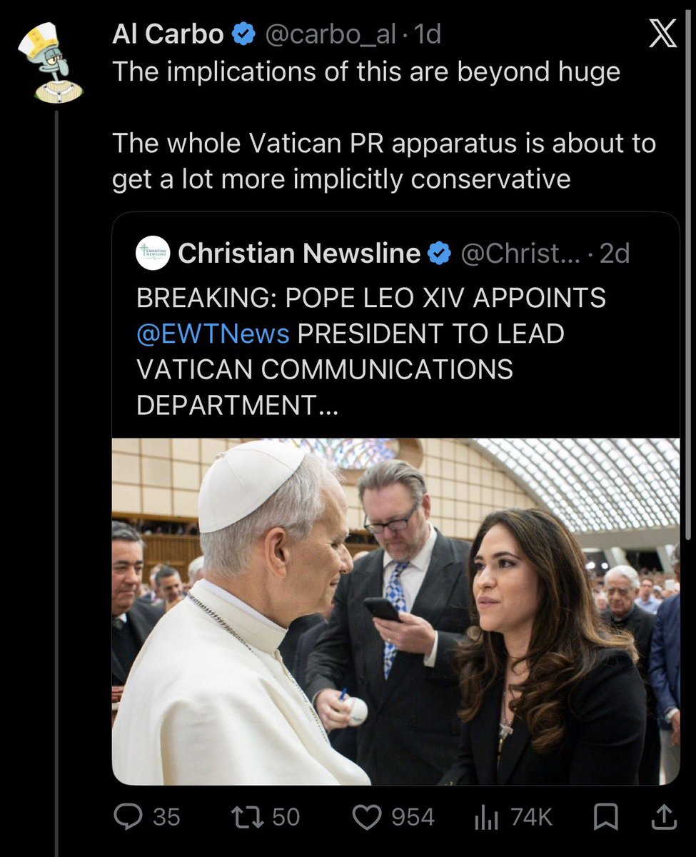 RCNonsense's tweet photo. But the popesplainers told me she was conservative https://t.co/3n18HYDOc6