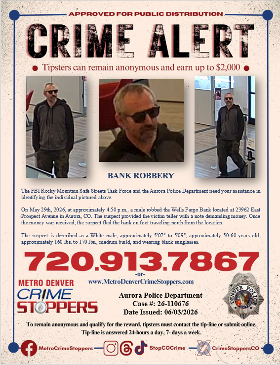 CrimeStoppers bank robber poster