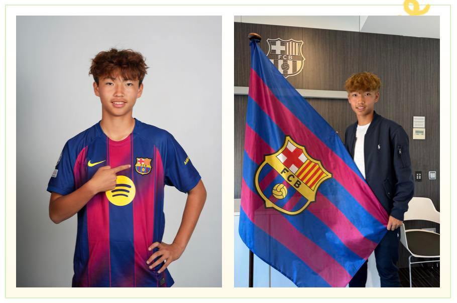 PolyOkeyZHO's tweet photo. 历史一刻🔥14 岁大连边锋李昊炎正式签约巴萨拉玛西亚 U15，46 年队史首位中国签约球员！
绰号子弹边锋，曾攻破巴萨青年队球门，从中国足球小将踏上诺坎���青训，下赛季身披红蓝战袍征战加泰青超，中国足球新希望。
#BarcaLaMasia #巴塞罗那 https://t.co/GUHWTa00VE