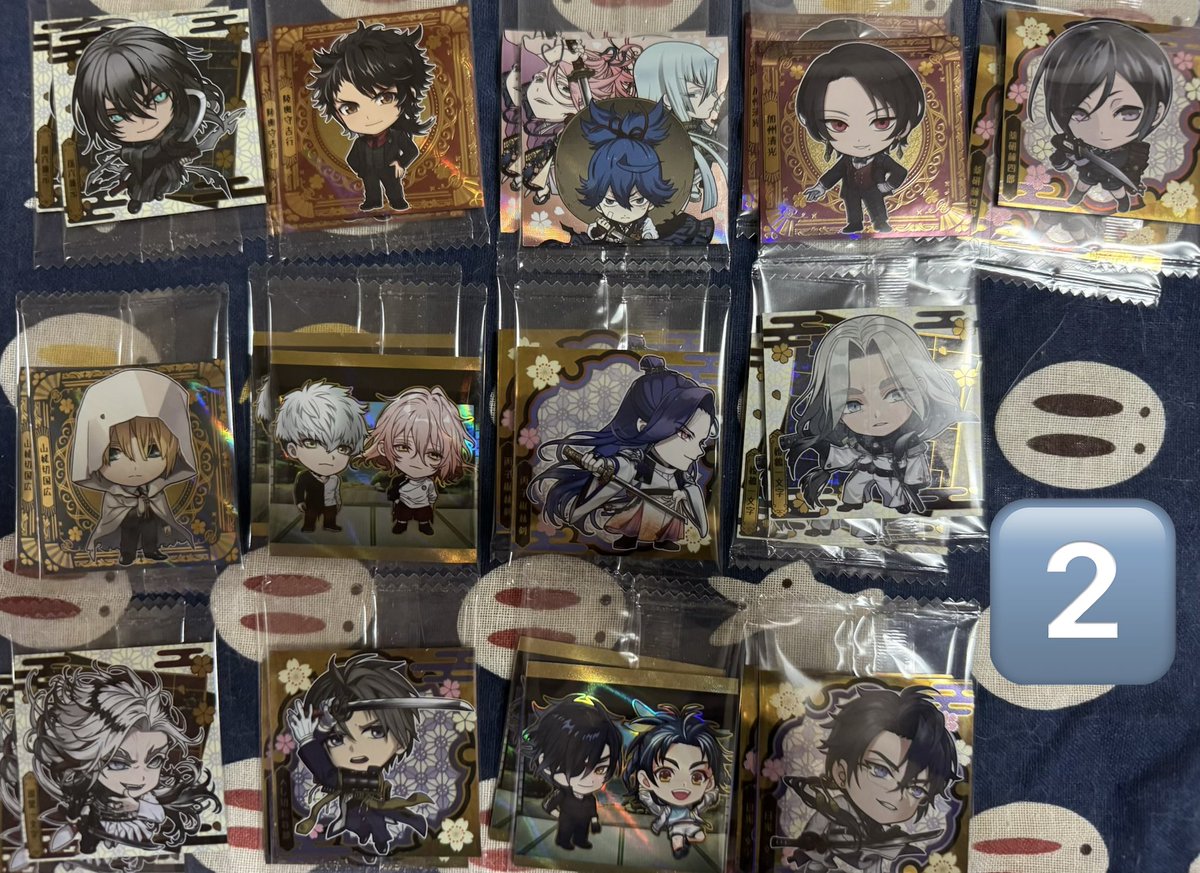 matsurityashiro's tweet photo. 【交換】
にふぉるめーしょん 刀剣乱舞 シール ウエハース 3 とうらぶ

譲→画像の通り、数字各枚数
　　ツリーに前弾あります。
求→後家・青江・前弾小竜
　　シークレット(❤️)は後家または小竜優先
郵送にて交換希望です。
お気軽にお声掛け下さい。 https://t.co/hOm5Ok8xAn