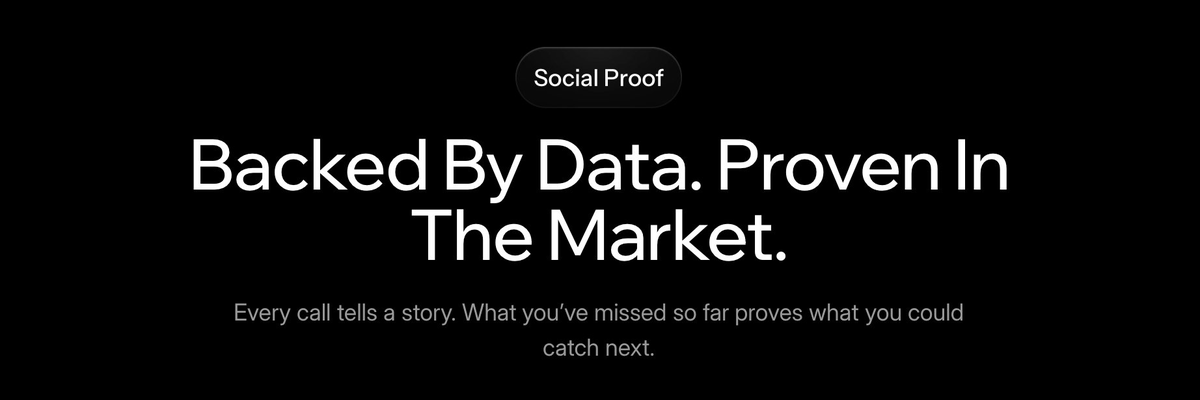 OxAureon's tweet photo. Social Proof.  

Backed by Data. Proven in the Market.  

Every signal has a story. 
Every call you missed is proof of what you could catch next.  

This is Aureon.  

#Aureon https://t.co/OmQAnr9pKR