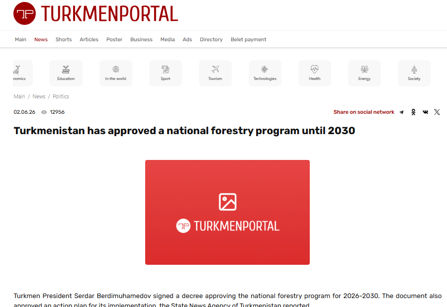 OnlineProgres's tweet photo. Protecting Turkmenistan’s vital forests: No data, no strategy. The ministries have neither administrative nor financial capacity nor modern knowledge (no access to Internet) to engage on forestry #Turkmenistan  https://t.co/36EyIEJ80D https://t.co/MGoBLyoB8R
