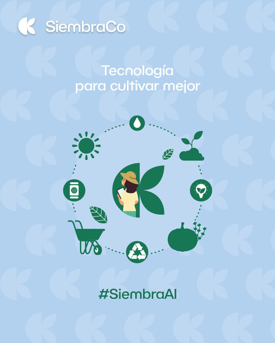 siembraco's tweet photo. Con SiembrAI, buscamos acompañar a los agricultores con información útil para fortalecer buenas prácticas agrícolas, cuidando los recursos y avanzado hacia una agricultura más sostenible y regenerativa. 🍃🌎

#TuCosechaAUnClic #SiembrAI #AgriculturaSostenible #Agricultores #Agro https://t.co/xRR7i6HytI