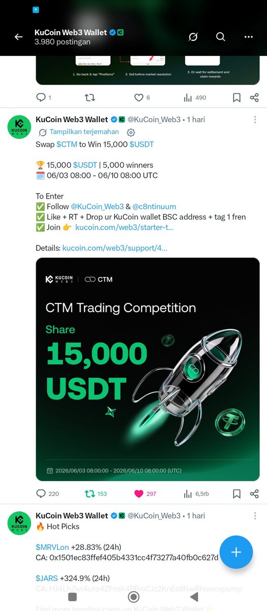 DropHunter74's tweet photo. @KuCoin_Web3 @c8ntinuum Im joined hand participate this get get something wonn😎😎

0x1F1a22585eB5F028Dd347d848fE39952AbD04AC9

Here my other proof imdonee 👇 https://t.co/c2kzn2Zk6N