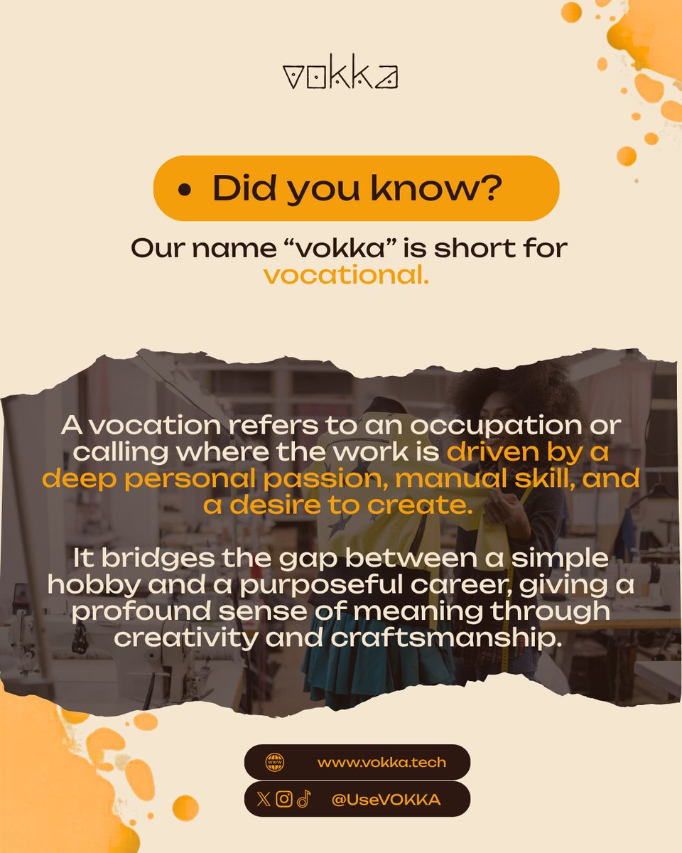 usevokka's tweet photo. We are vokka, short for vocational. We are building the digital and delivery platform for vocation.

Join us today! 

#VOKKA #UseVOKKA #customfashion #customfootwear #madetoorder #fashiontech #vocationaltech https://t.co/Lhj6BRHaGE