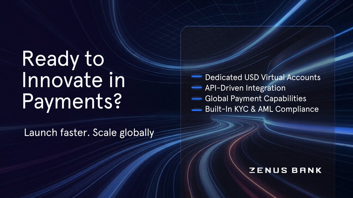 ZenusBank's tweet photo. Ready to innovate in payments? 🚀
Launch faster and scale globally with dedicated USD virtual accounts, API-driven integration, global payment capabilities, and built-in KYC &amp; AML compliance.

👉 If your organization is exploring embedded banking solutions, let's connect. https://t.co/hbe69ppWkG