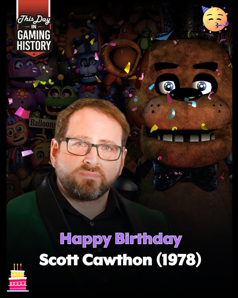ThisDayGaming's tweet photo. Scott Cawthon Turns 48! 🎮💀
FNAF creator's indie horror empire exploded with animatronic jumpscares, lore puzzles, and 100M+ sales across games/books/movies. Philanthropic genius retired post-Security Breach—happy birthday to nightmare architect!
#ScottCawthon https://t.co/fViuo6k2WE