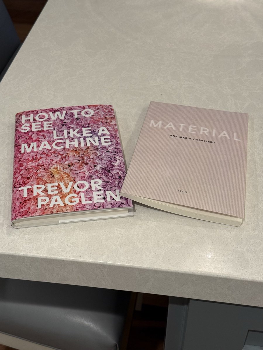 twid's tweet photo. Just out and on my reading stack @trevorpaglen’s “How to see like a machine” and @CaballeroAnaMa’s new book of poetry “Material” https://t.co/jDugp2bdln