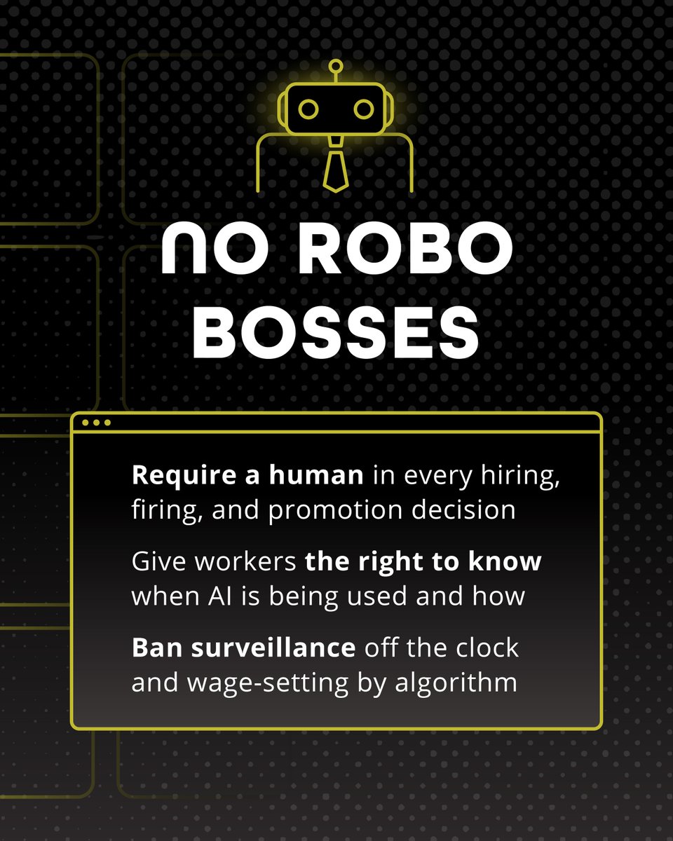 FrancescaHongWI's tweet photo. Wisconsin’s labor laws were shaped by the 20th century. We need forward-looking updates to ensure that workers, not algorithms, decide the future of work in Wisconsin. 

Check out our Labor Shift policy to put workers first in the AI age.

https://t.co/IVo6vK2juT https://t.co/pzumkuQv8N
