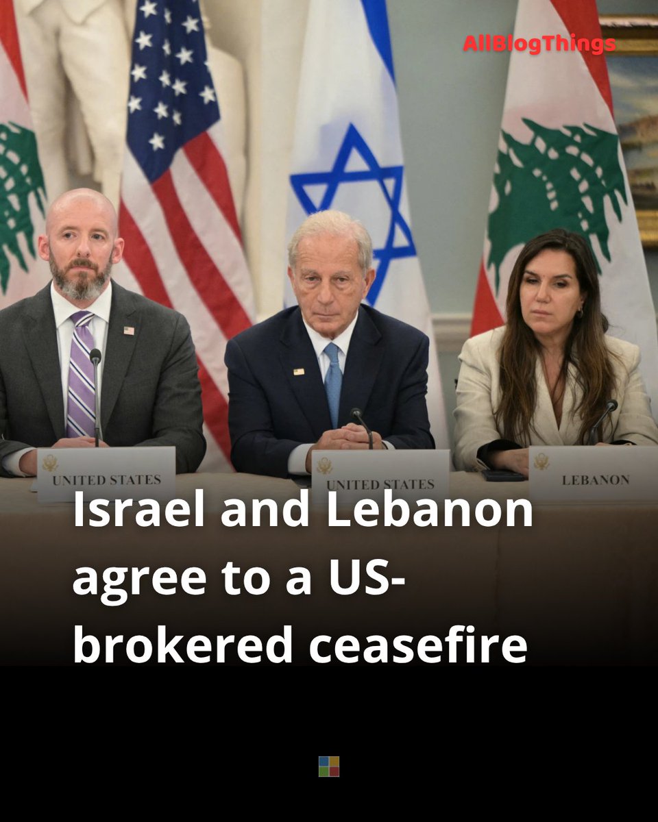 allblogthings's tweet photo. Israel and Lebanon agreed to a renewed, US-brokered ceasefire. Finalized following trilateral talks in Washington, the truce is highly conditional and contingent on Hezbollah ceasing all attacks and withdrawing operatives from southern Lebanon.

#BreakingNews https://t.co/ms4Th3EMQF