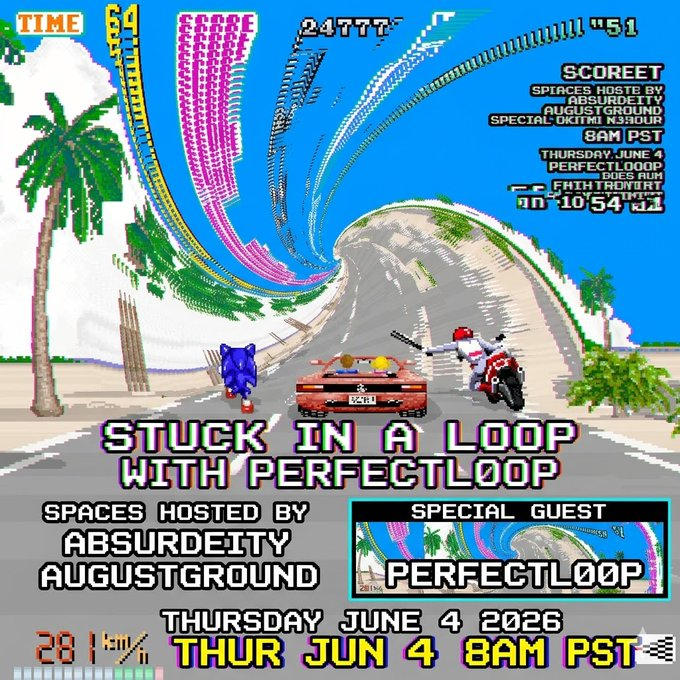 absurdeity's tweet photo. In just over an hour @August35750182 and I will be chatting with @PERFECTL00P 😁 Join us!

"Stuck in a Loop with PERFECTL00P" 

Thursday, June 4th at 8AM PST 
Link to Spaces below👇 https://t.co/0s7OZM4Xjp