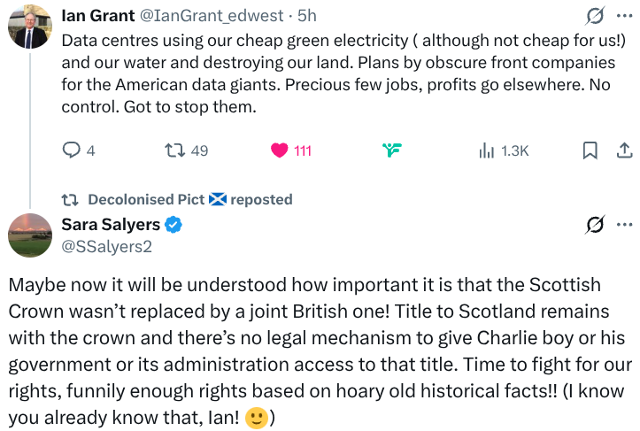 TartanSeer's tweet photo. Many have posted article after article on the illegitimacy of English rule over Scotland, rooted in the illegal Treaty of Union and Claim of Right of 1689. This is not some arcane historical curiosity but the key to stopping the rip off of our country. @SSalyers2 @SymbolStones 👇 https://t.co/A7XjN9kmbC