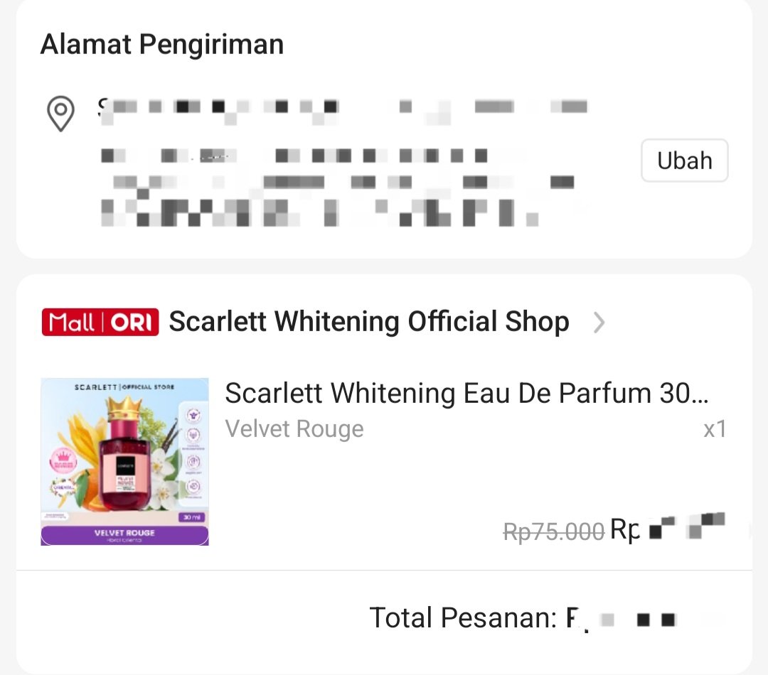 fbrrrrrn's tweet photo. WTS Parfum Scarlett Velvet Rouge 40k
sistem ubah alamat bisa tf/cod +1k https://t.co/6uBXgqXeNW