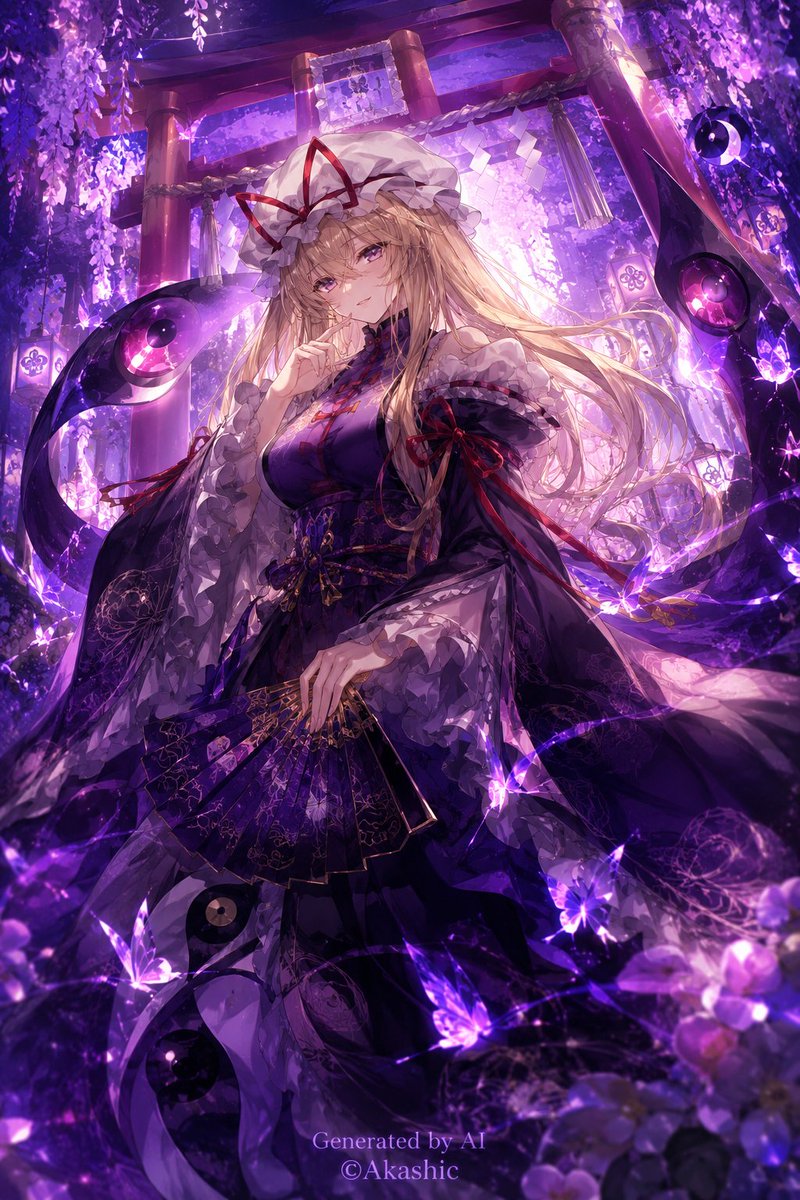 AkashicOnline's tweet photo. ああ、いいですね、とてもいい😇（暴走
イメージの単語ぶち込んでいった甲斐があった😇😇😇
#八雲紫 #東方Project https://t.co/cCdE7R4NUS