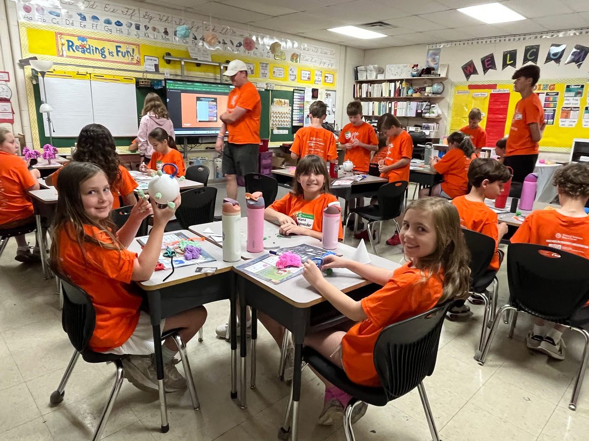 OHLSD's tweet photo. Elementary students from across the Oak Hills Local School District are using their minds to create some fun and unique designs at Camp Invention this week! 
#STEM https://t.co/yBCqLb8u0j