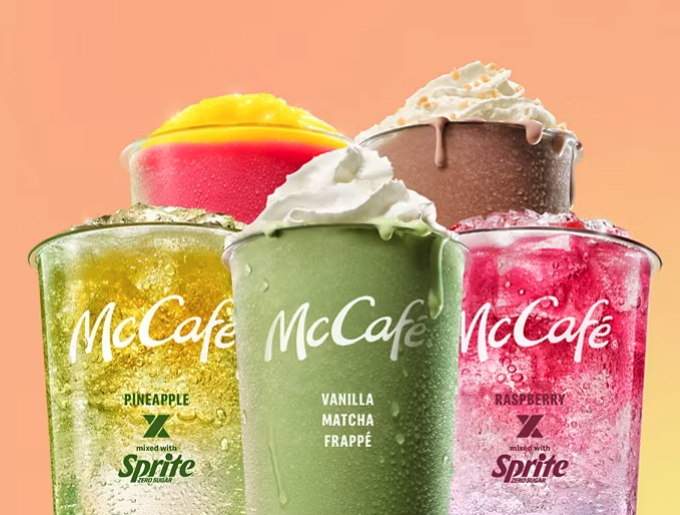 RetailWorldTV's tweet photo. Team Valley, it’s time to upgrade your drink game! 🚨

The NEW McCafé® Summer Drinks have landed at @McDonalds —think icy frappés, fruity refreshers, and full-on summer-in-a-cup energy 🌞🍍🍊

And the Vanilla Matcha Frappé? Hard to beat. Just saying… https://t.co/xHJ7IYLp4A