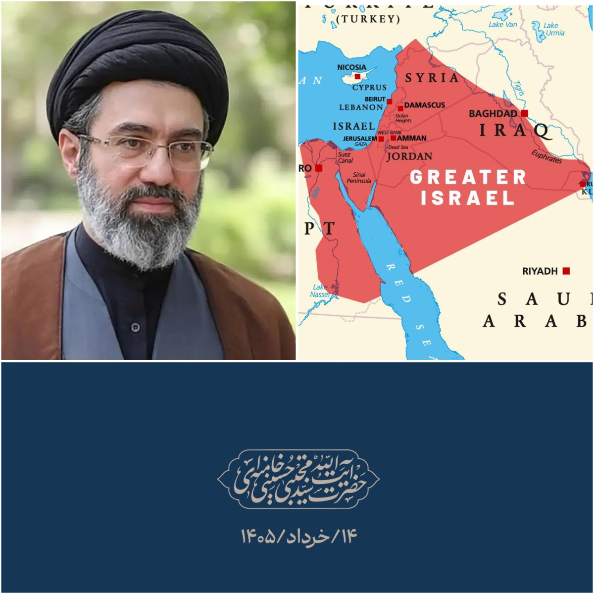 RyanRozbiani's tweet photo. 🇮🇷 Mojtaba Khamenei Says Israel Was Defeated And Humiliated In The War

In his Eid al-Ghadir message, Iran's new Supreme Leader claims the enemy was beaten in the field and the streets, a HUMILIATION deep enough that other countries are visibly pulling away from it.

He calls Israel a U.S. military base dropped into the region 80 years ago by the "system of domination," planted to choke a strong Iran and carve a Greater Israel east of the Euphrates. That effort, he says, HAS FAILED.

What remains is hybrid war: seeds of doubt, fear, and division aimed at the people's resilience and the leadership's judgment. A power winning on the battlefield does not need to fight with rumors.