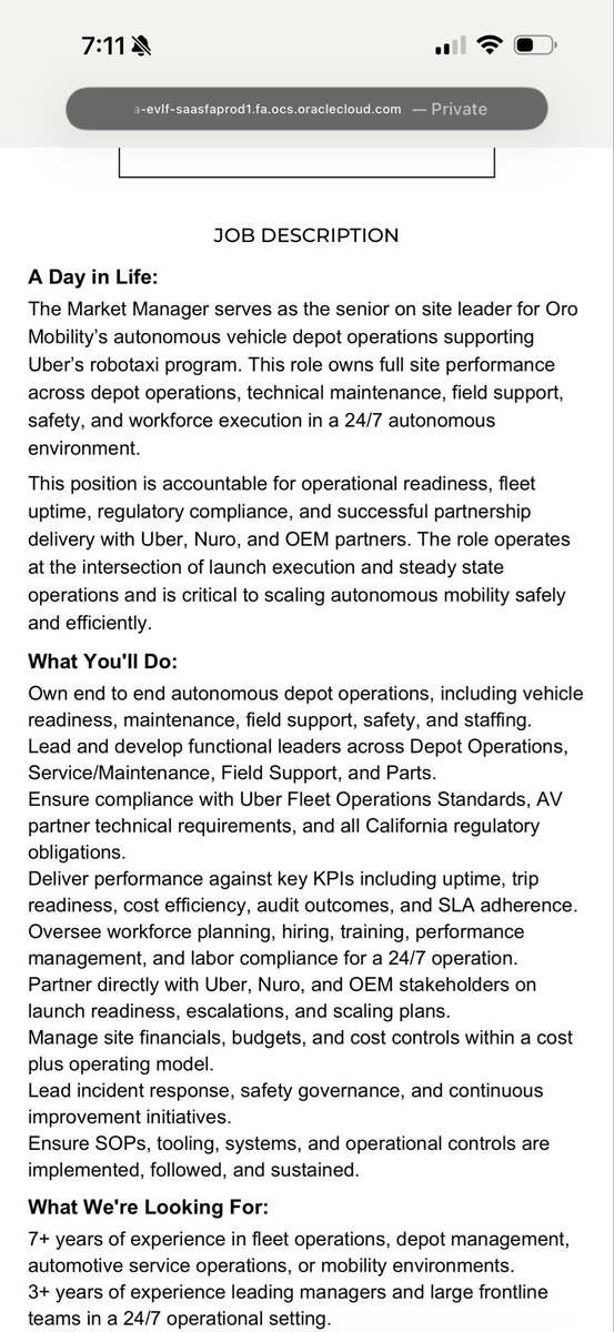 ryan02ryan02's tweet photo. @thewallstwiz And strong news news yesterday of the $uber $htz partnership coming to life with the AV mobility depot beginning operations in SF with job postings hitting the board https://t.co/T3gj8GFzA8