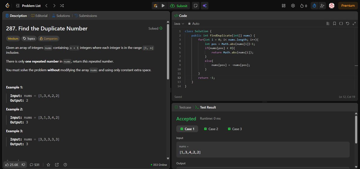 its_madhesh's tweet photo. Successfully completed Day 4 of #SDESheetChallenge

Problems solved:
1. Find the duplicate values
2. Find the missing and repeated value
3. Count inversions in an array

#consistency #coding #codinginpublic #dsa #computerscience

@striver_79 @takeUforward_ https://t.co/iJP4tgYeTD
