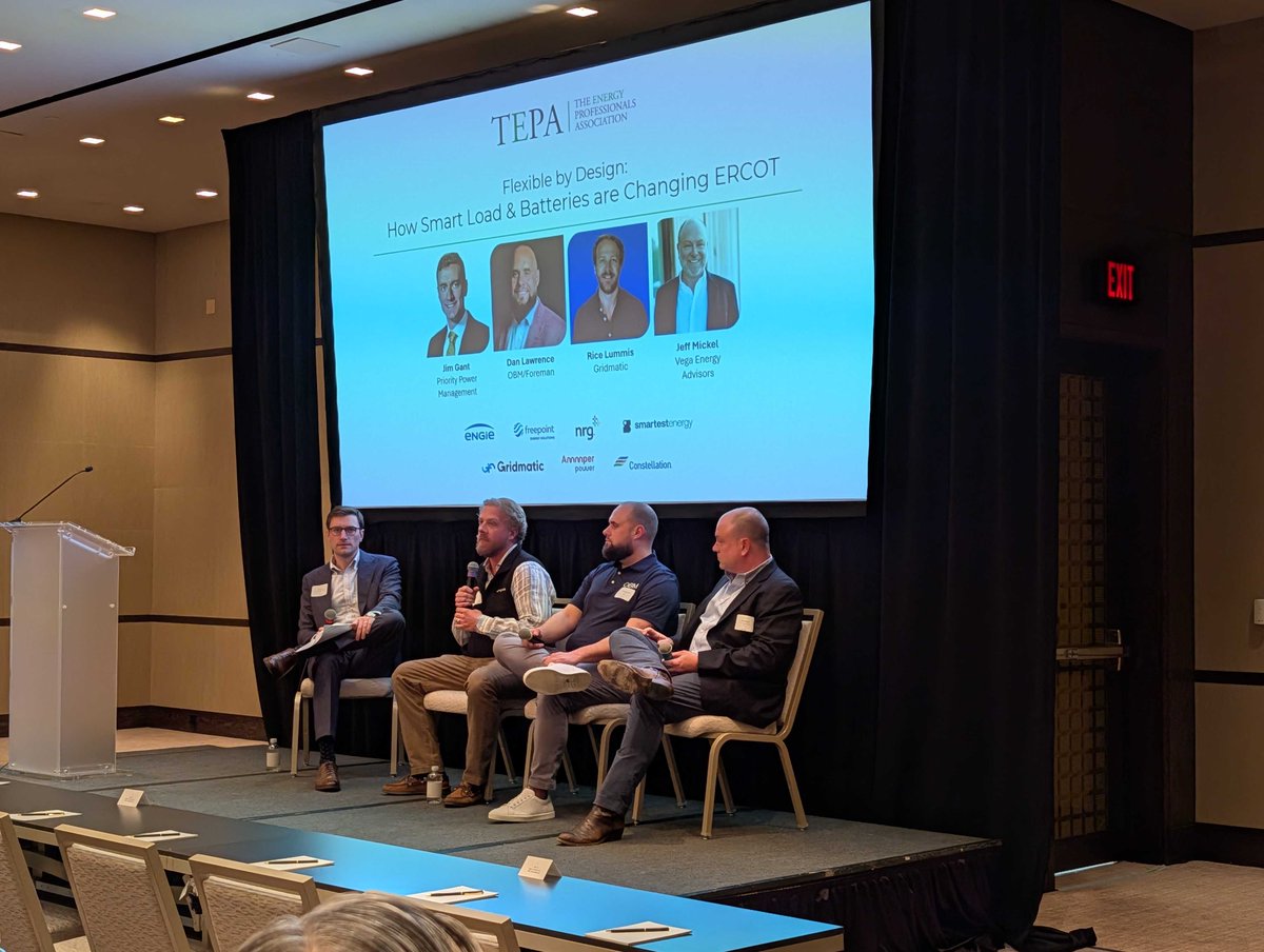 foremanmining's tweet photo. Flexible load is becoming a key resource on the ERCOT grid.

Dan joined industry leaders at @_TEPA Dallas to discuss how flexible load, batteries, and automation are reshaping energy strategy across Texas.

See how OBM helps operators maximize flexibility: https://t.co/g4rWdf1E74 https://t.co/t32Tuvdl6v
