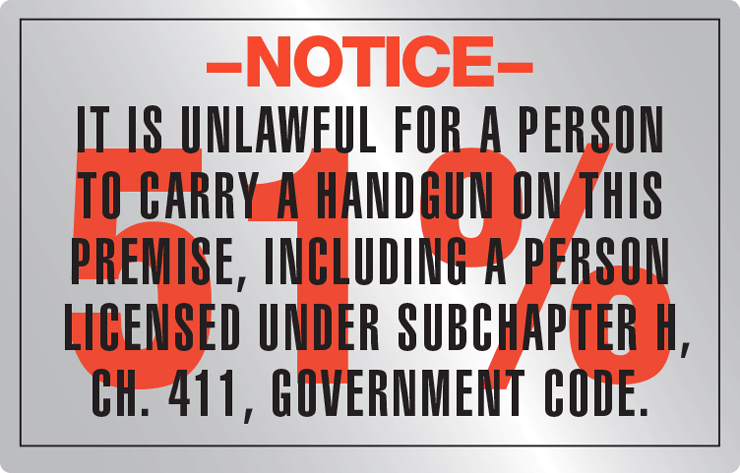 LucasFlywalker's tweet photo. @Mr_G1113 @boomstickbabe That's not true in this case. This is just a random sign the business put up. If the law prohibits concealed carry, there's usually a sign explaining the legality at each entrance. In Texas bars have the 51% sign (411), and other establishments use 30.06. https://t.co/msvP1vjAkc