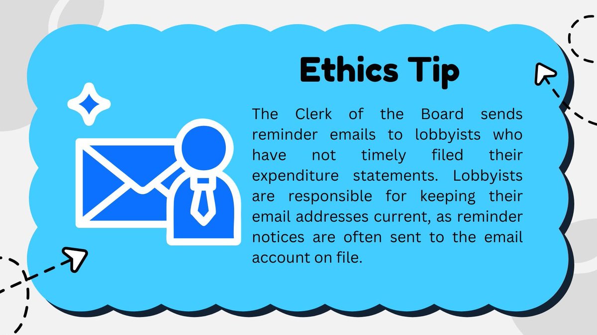 MiamiDadeEthics's tweet photo. To help prevent potential penalties, please keep the following important tip in mind.  #ethics #compliance #lobbyist @MiamiDadeClerk https://t.co/ceomdo9N1E