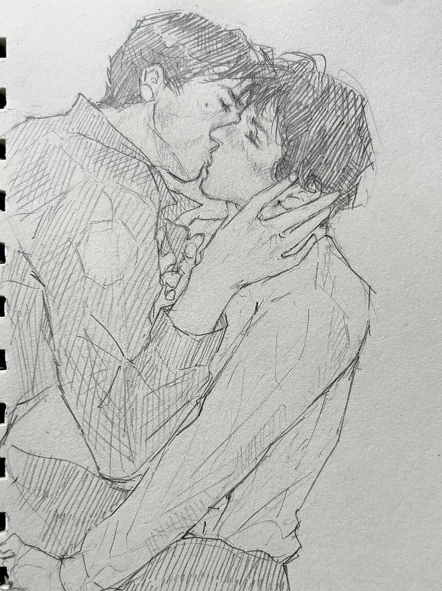 cormcobsh's tweet photo. “Sonny wortzik x travis bickle kissing :3” -> ABSOLUTELY 😮‍💨💕 i havent drawn them in a while so excuse how wonky travis looks here </3 https://t.co/0H63UNo70s