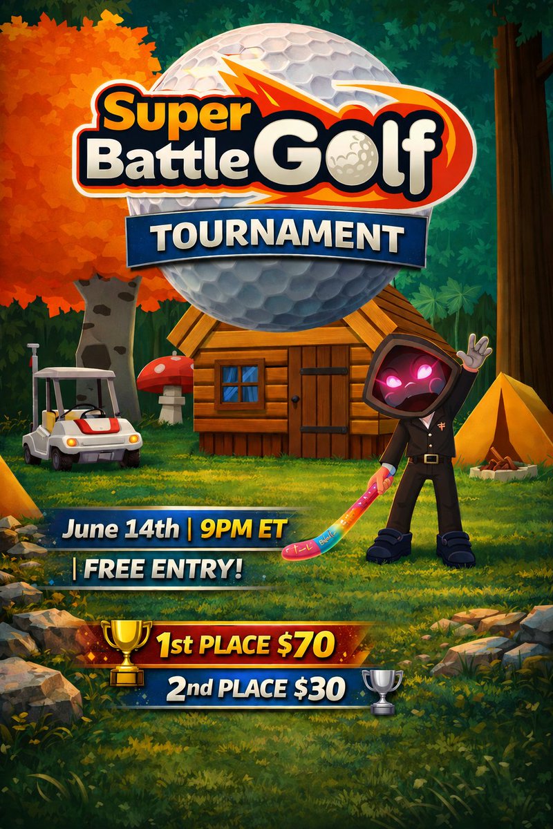 RunItBackGaming's tweet photo. SIGNUPS ARE OPEN FOR THE RIB OPEN #3!

Super Battle Golf
US/CA Only
Sun - 6/14
Starts at 9pm ET
FREE ENTRY $100+  🥇🥈

Register:https://t.co/rZWXsgT0n6
Watch: https://t.co/X8QxGmHSxN
Discord: https://t.co/ygSLHd1nmF

@BrimstoneDevs
@Trolli_USA https://t.co/bvbZhEhVjd