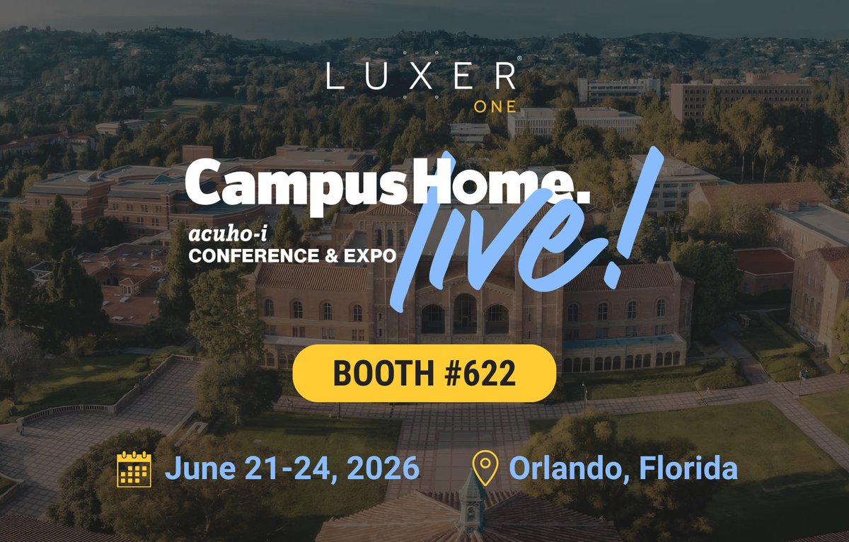 LuxerOne's tweet photo. See you at @ACUHOI   Campus Home Live!

We're looking forward to connecting with campus housing partners on creating a better package experience for students and staff. 

Learn more ➡️  https://t.co/wWv71cx9qH 

#CampusHomeLive #ACUHOI #StudentHousing #CampusHousing https://t.co/aFsfMVp16d
