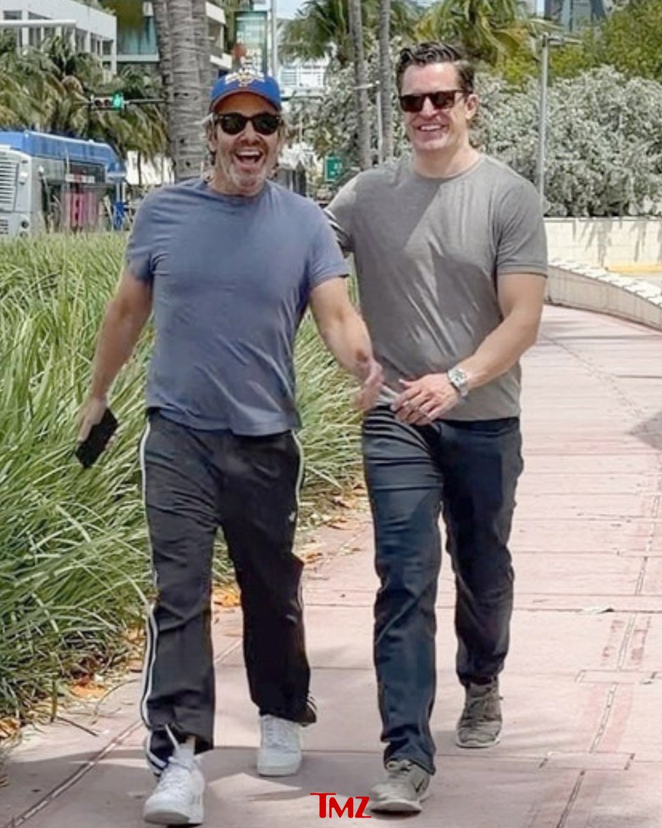 TMZ's tweet photo. 👀 Andy Cohen and Kevin Sobieski get handsy in Miami! https://t.co/e9yn4DbnYb https://t.co/AgVYEPFblb
