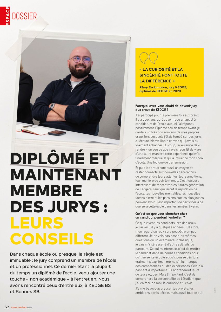 espaceprepas's tweet photo. 🔔Conseils de jury : Rémy Esclamadon, diplômé de @KedgeBS  en 2020. Toutes les infos ici 👉https://t.co/6GPDhmC3pP https://t.co/It1FLXWDWn