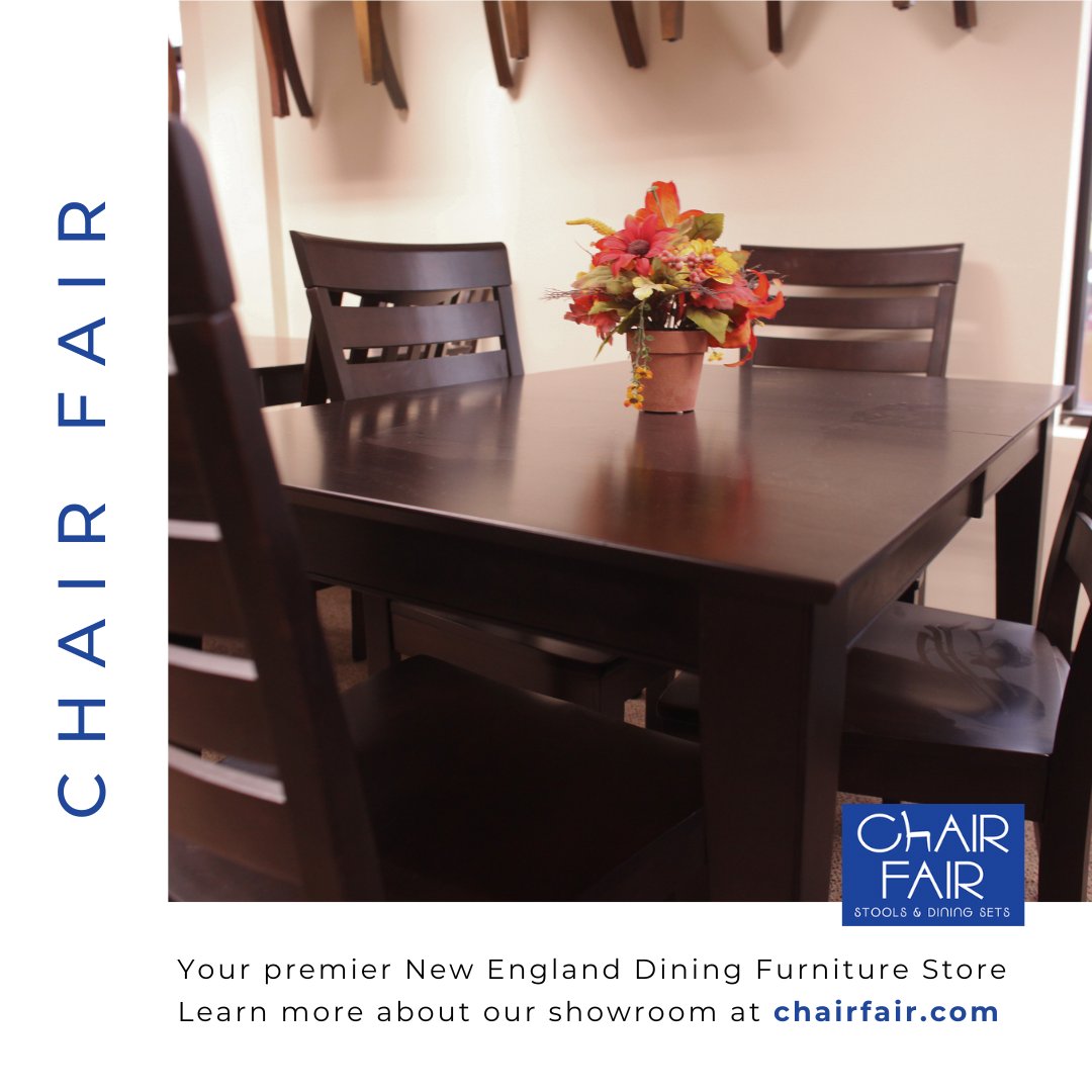 ChairFair_MA's tweet photo. You don’t have to settle for whatever the big box stores have. Chair Fair has over 300 stools and 100 dining sets on our showroom floor, so you can see, feel, and try out your options before you buy. Come find your perfect fit! https://t.co/7Y5piOpH8v