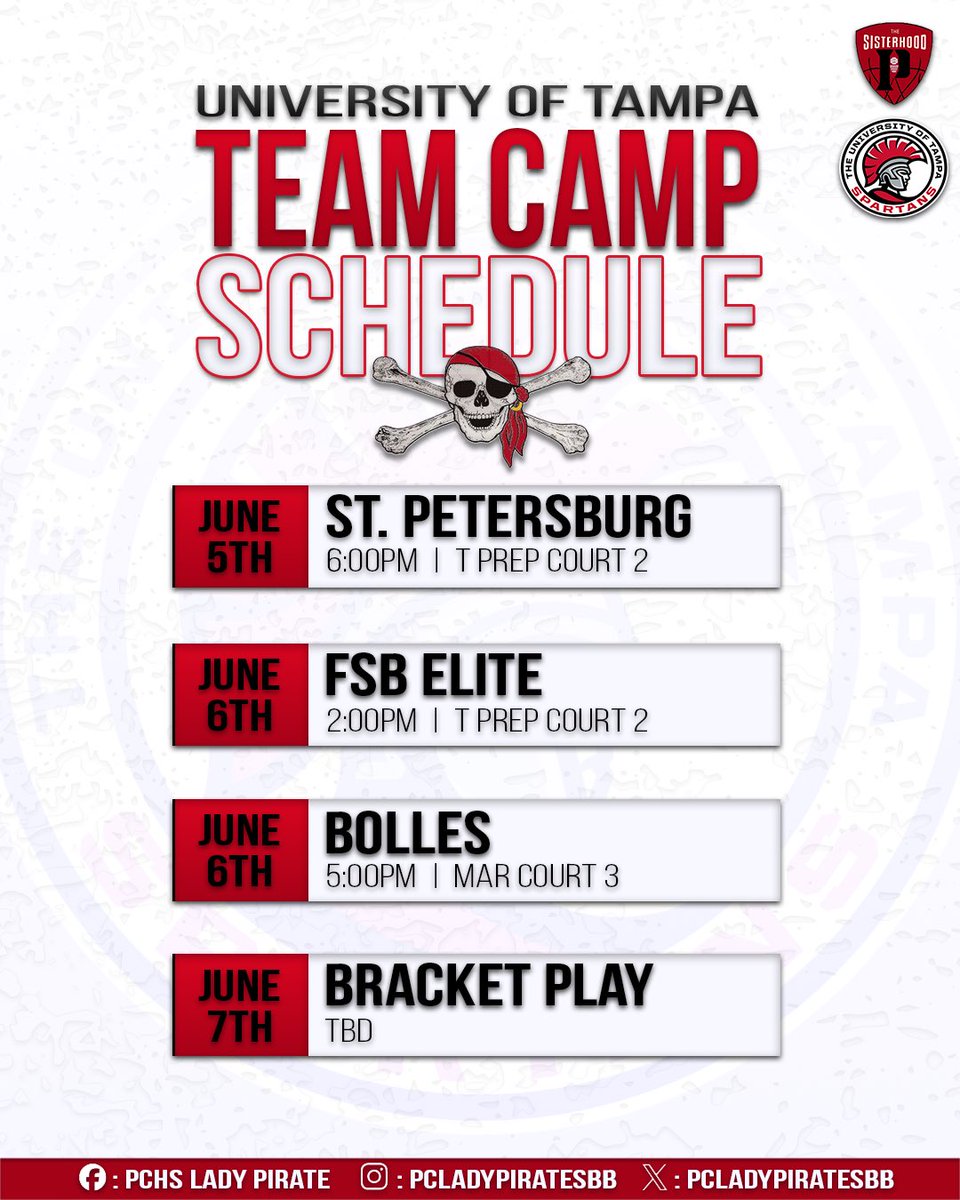 PCLadyPiratesBB's tweet photo. @UTampaWBB Team Camp 🔴⚫️🏴‍☠️🏀

@PirateNationPC @CoachCed55 
@CoachTrav89 @c3dedits
#PCHSLadyPirates #PiratePride https://t.co/yfFGNIHlCG