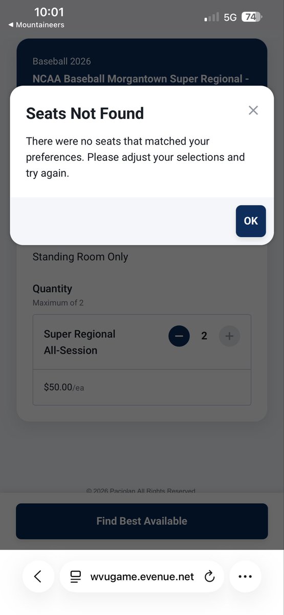 undertow42's tweet photo. Why even send out the link if there are no seats available? I clicked through instantly on recieving the alert from the app and it seems there is nothing. https://t.co/rHIY2Qce1U