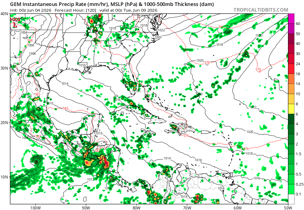 TiempoClimaSVCA's tweet photo. Los modelos han estado indicando desde hace algunos días que una baja presión se formará al sur de El Salvador a inicios de la próxima semana, lo cual estaría causando un temporal en el país, entre lunes 8 y miércoles 10 de junio. Cabe mencionar que el @NHC_Pacific
le da un 50% de probabilidad de desarrollo ciclónico a dicho sistema.

Este pronóstico aún tiene un grado de incerteza y podría cambiar, por lo que estaremos actualizando de manera pertinente.