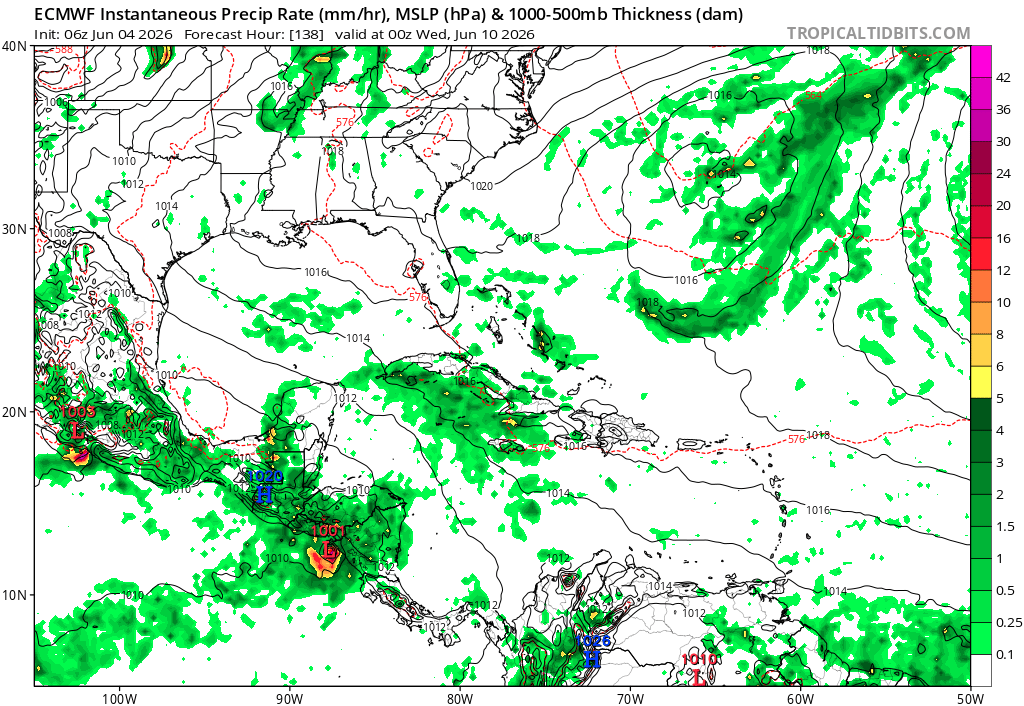 TiempoClimaSVCA's tweet photo. Los modelos han estado indicando desde hace algunos días que una baja presión se formará al sur de El Salvador a inicios de la próxima semana, lo cual estaría causando un temporal en el país, entre lunes 8 y miércoles 10 de junio. Cabe mencionar que el @NHC_Pacific
le da un 50% de probabilidad de desarrollo ciclónico a dicho sistema.

Este pronóstico aún tiene un grado de incerteza y podría cambiar, por lo que estaremos actualizando de manera pertinente.