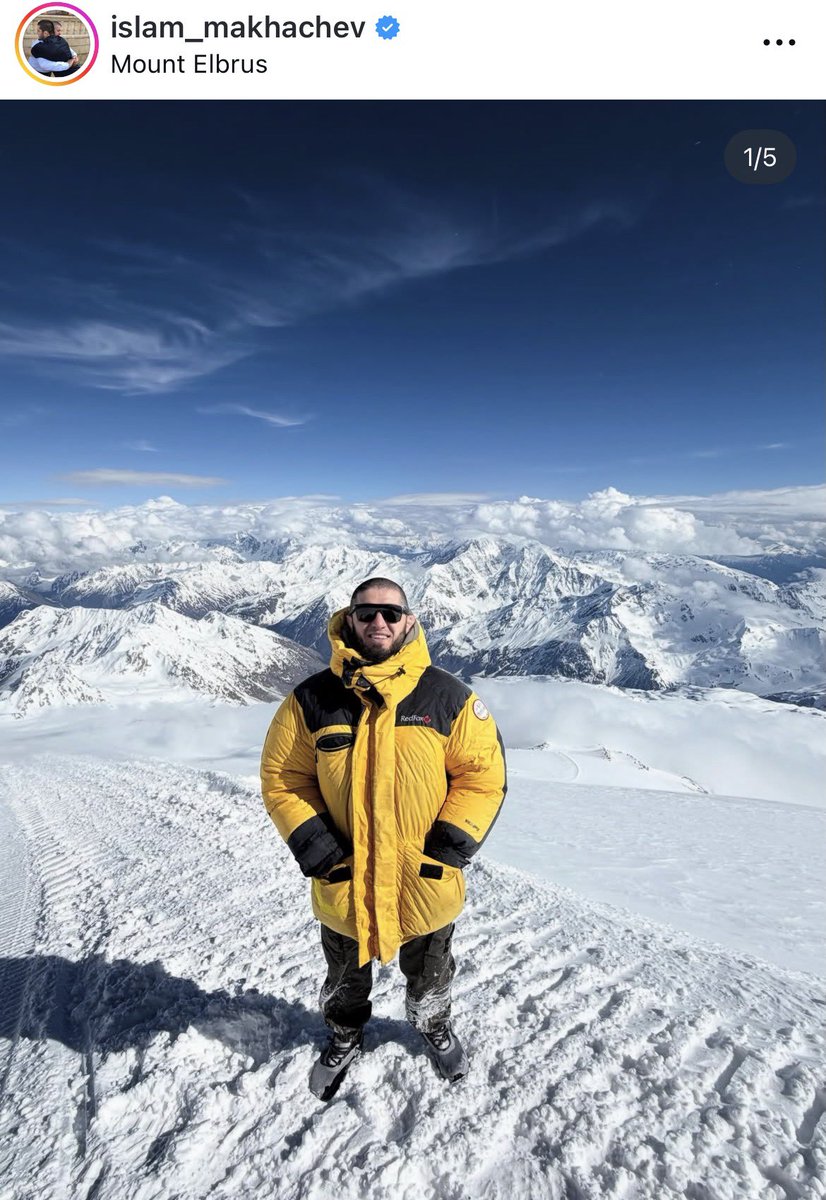 DovySimuMMA's tweet photo. Islam Makhachev via IG 😲

“Today, we almost climbed Elbrus, reached 5.100
Soon I will come to conquer the remaining 500 meters” https://t.co/Xc5saizG8s