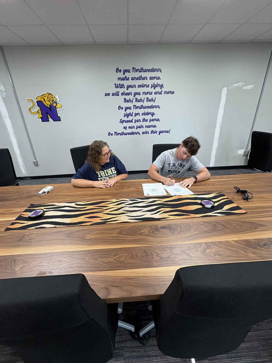 ADTigers's tweet photo. A big congratulations to Nate Correll on signing with Trine to continue his baseball career! ⚾️ https://t.co/bMkMCrFAz9