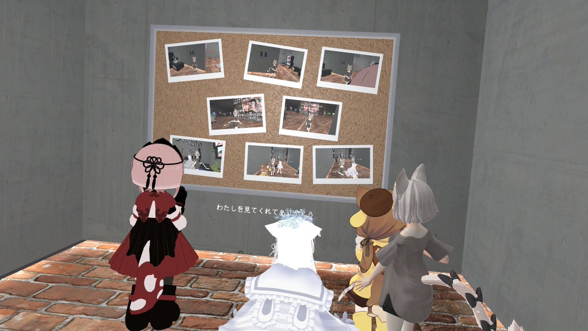 comechiwa's tweet photo. 私がワールドを作ったことにより懐かしの4人が集合できました。
さすがかむちわ。 
#VRChat https://t.co/kSAYtNWRdY