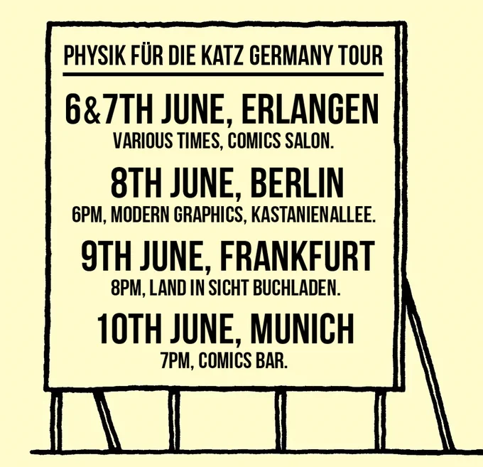 I'm coming to Germany! Come along and see me talk, read comics and sign books. Links for more info are at https://t.co/IJW2wqyVfg 