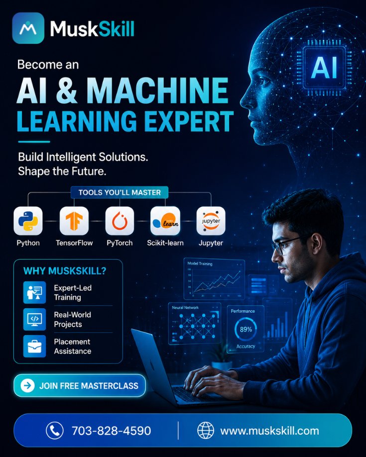 muskskill's tweet photo. 𝐁𝐞𝐜𝐨𝐦𝐞 𝐚𝐧 𝐀𝐈 &amp; 𝐌𝐚𝐜𝐡𝐢𝐧𝐞 𝐋𝐞𝐚𝐫𝐧𝐢𝐧𝐠 𝐄𝐱𝐩𝐞𝐫𝐭!
Master the most in-demand technologies, work on real-world projects, and prepare for exciting career opportunities in AI.

#AI #MachineLearning #ArtificialIntelligence #MuskSkill #Innovation #Upskilling https://t.co/BbMEc98WMJ