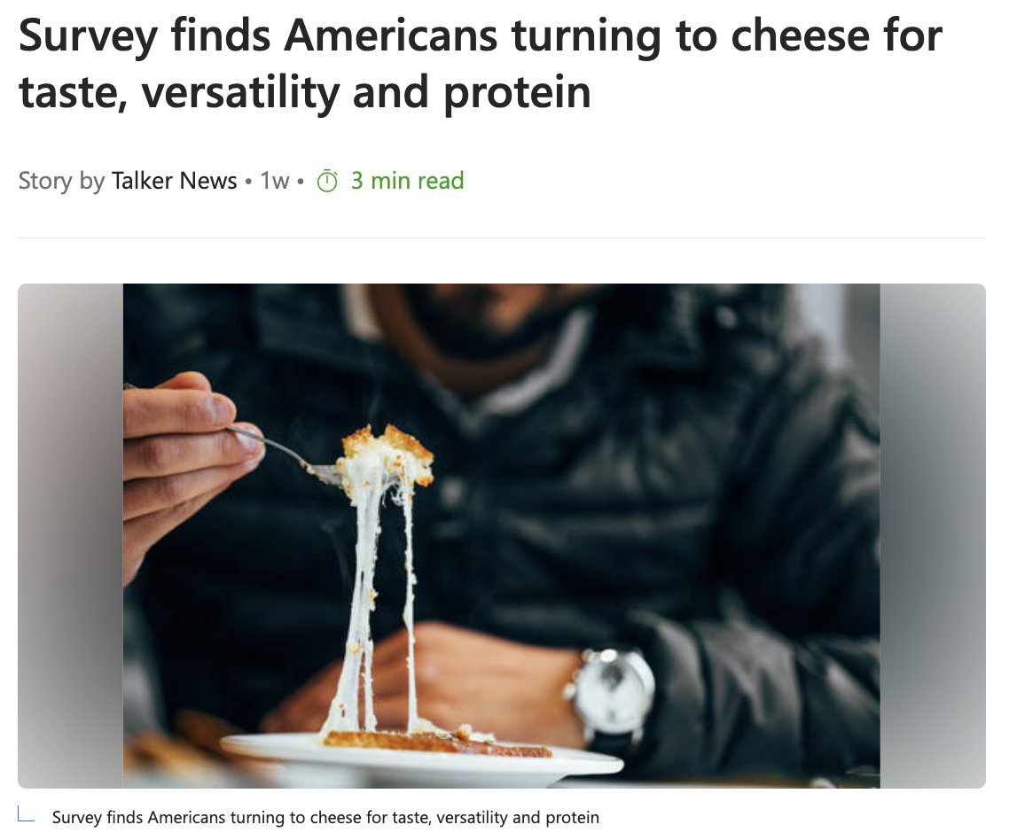 dfamilk's tweet photo. On #NationalCheeseDay, it’s worth looking at why cheese keeps showing up on the table.

52% of Americans call themselves “cheese-obsessed,” reaching for it not just for taste, but for versatility and protein that fits real life. 🧀

Learn more on @MSN >> https://t.co/T9Y1KDO71C. https://t.co/YWdo1RA8Ac