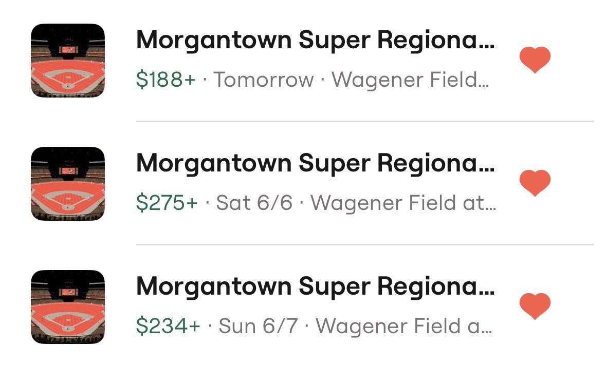 OvertimeMcBee's tweet photo. Enforce your shit @WVUSports. $50 face value and selling for 4x that value on SeatGeek, and the “limited” tickets available at 10 absolutely had zero tickets available. https://t.co/lwJfh7ttxH