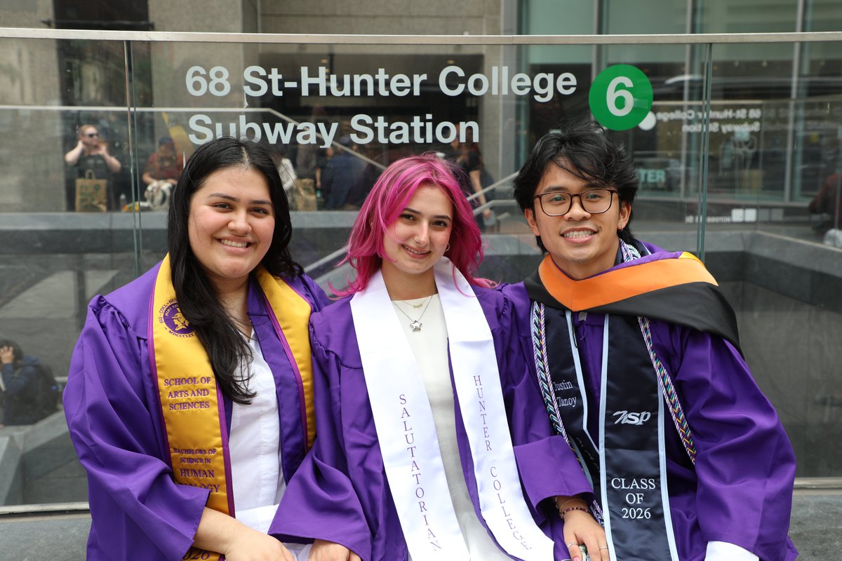 Hunter_College's tweet photo. Today is the day! We’ll see you at @BarclaysCenter soon! #HunterGrad2026 #Classof2026 https://t.co/kPV8xd5GuQ