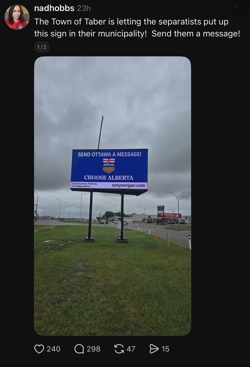IgorRyltsev's tweet photo. The same people who lecture everyone about democracy are demanding that legal Alberta independence ads be removed because they disagree with them.

They targeted Taber, called for boycotts, pressured businesses, and flooded officials with complaints.

That’s not democracy. That’s political intimidation.

Albertans should be paying attention.