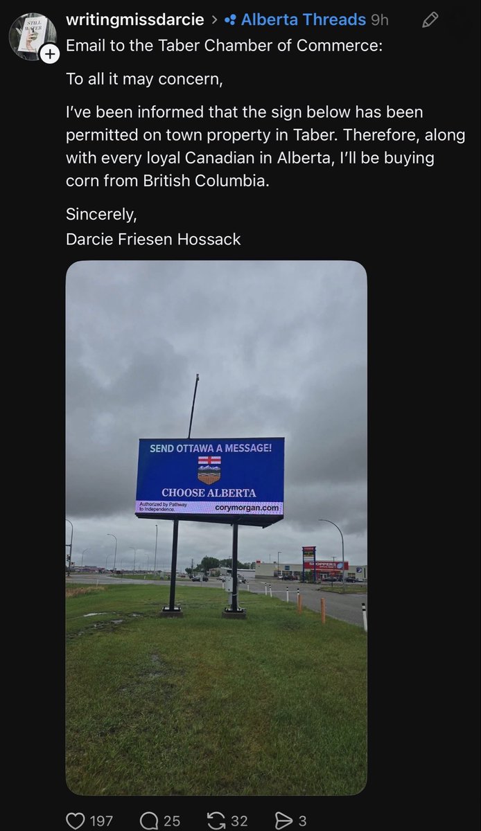 IgorRyltsev's tweet photo. The same people who lecture everyone about democracy are demanding that legal Alberta independence ads be removed because they disagree with them.

They targeted Taber, called for boycotts, pressured businesses, and flooded officials with complaints.

That’s not democracy. That’s political intimidation.

Albertans should be paying attention.