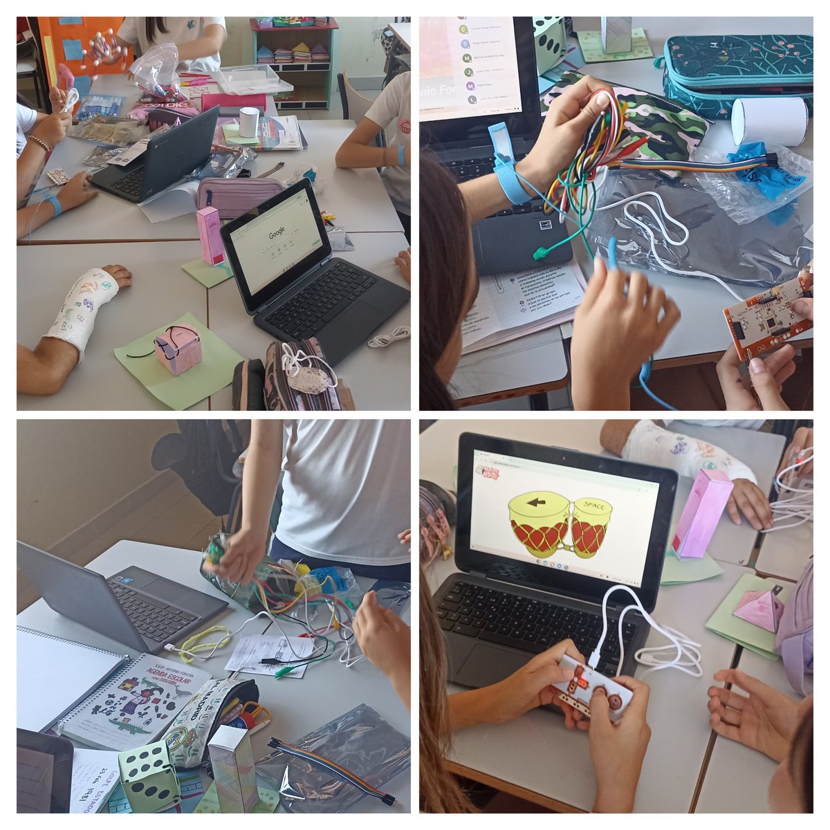 CeipFontan's tweet photo. 6º ha culminado su proyecto de investigación sobre geometría con unas divertidas sesiones de robótica 🤖📐
Utilizando el kit Click &amp; Play y con el acompañamiento de nuestros mentores de robótica @educamario y @victorgonguiedu, han diseñado y programado sus propios juegos. https://t.co/U5OaLz772X
