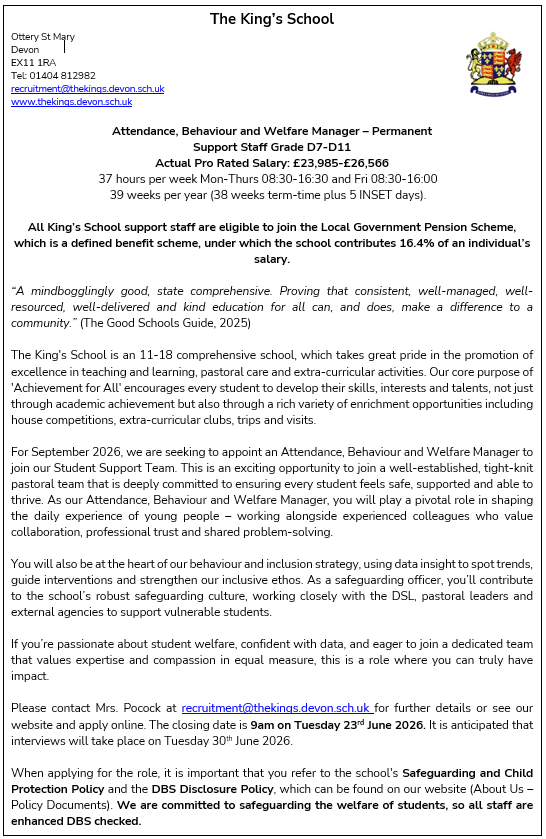 KingsSchoolOSM's tweet photo. A really exciting opportunity help shape a new role and make a difference to students and their families @KingsSchoolOSM We look forward to receiving your application. #AchievementforAll https://t.co/rzpbM8jLkE