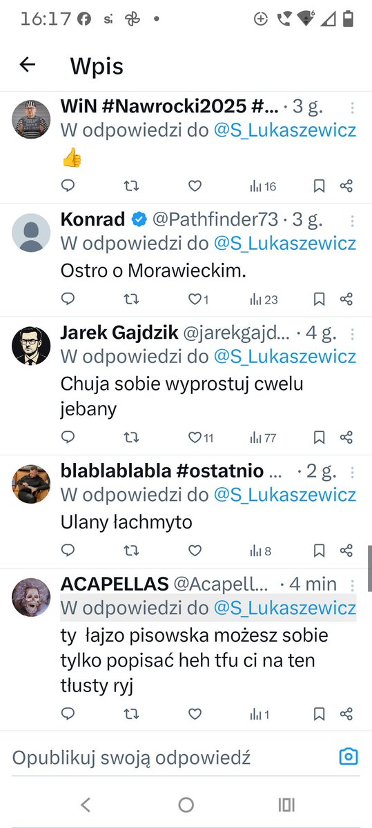 Joanna43506532's tweet photo. A teraz popatrzcie jak działają hejterzy z #PatologiKomuszej
w obronie tego,, patola ,,‼️
Ciekawe kto ich sponsoruje ,bo to same #Trolle i #Boty ❓‼️
Pan @S_Lukaszewicz napisał o tym hejterze @J74Jacek i od razu wybiło szambo ‼️‼️ https://t.co/CMWXZjm8vl